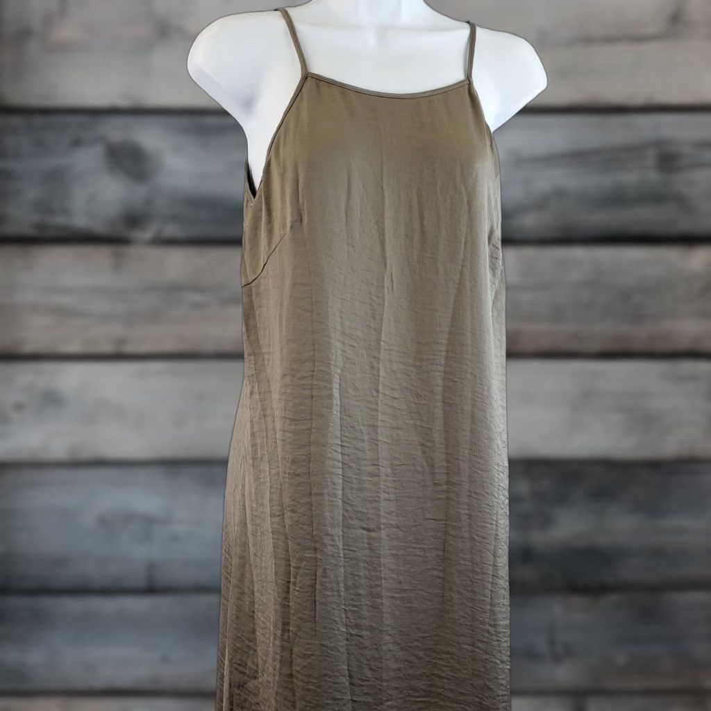 Vintage Achro Maxi Dress Women's Sz Medium Solid Taupe Sleeveless Lace Up Back Size M / US 6-8 / IT 42-44 - 1 Thumbnail