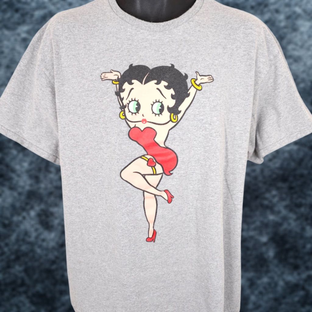Vintage VINTAGE Betty Boop T Shirt Mens 2XL Red Cartoon Puppy Kisses Heart Shirt Mens 2XL Red Betty Boop Size US XXL / EU 58 / 5 - 1 Thumbnail