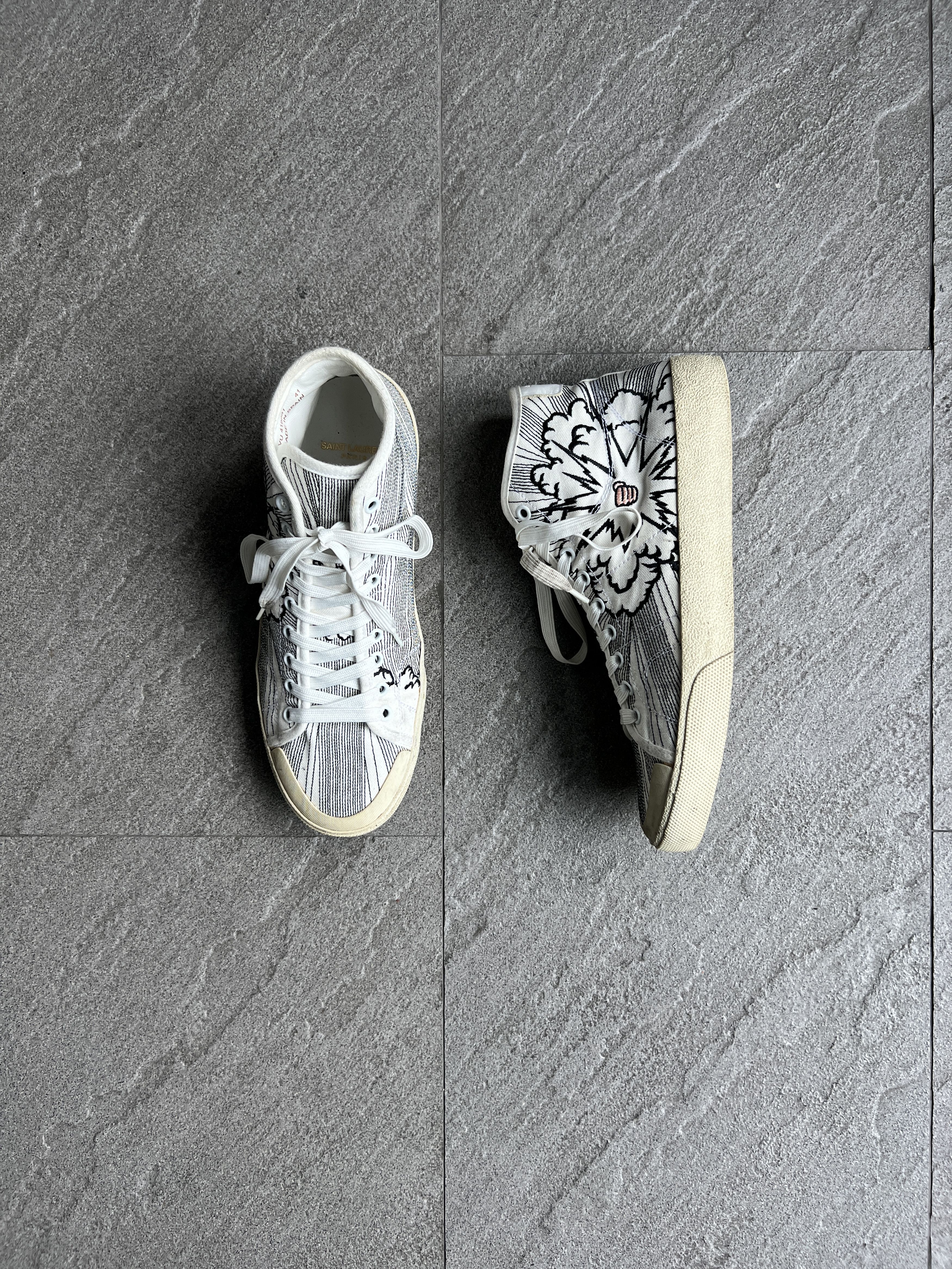 Saint Laurent Paris Floral Canvas High Tops EU41 main image 9