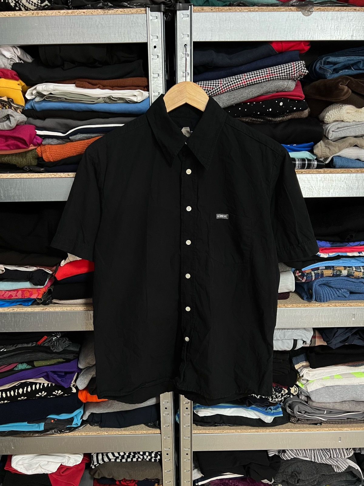 Diesel Diesel Mechanic Button Up Shirt M 90s Black Logo Patch Work Size US M / EU 48-50 / 2 - 1 Thumbnail