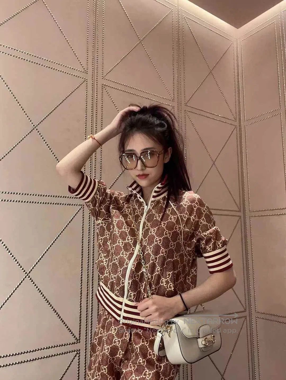 Gucci Guicci Red All-Over Print Mulberry Silk Short Sleeve Jacke Size XS / US 0-2 / IT 36-38 - 6 Thumbnail