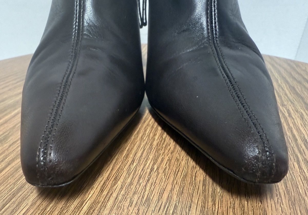 Prada Prada Brown Leather Black Rubber Sole Ankle Boots 36.5 (6.5) Size US 6.5 / IT 36.5 - 2 Thumbnail
