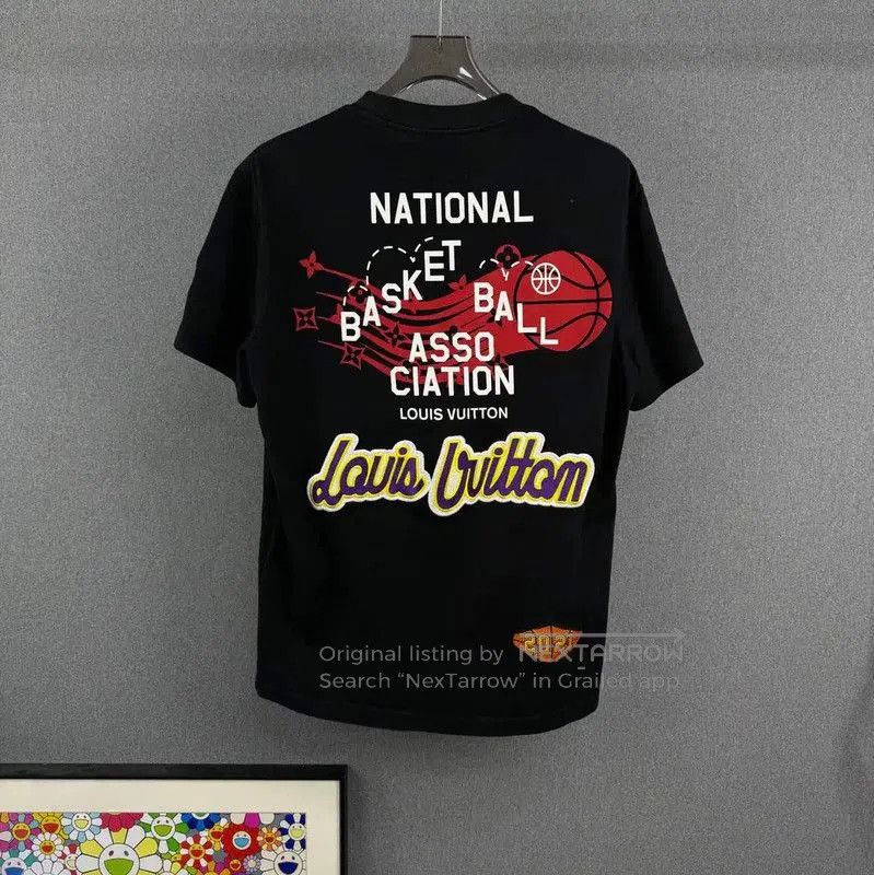 Louis Vuitton Louis Vuitton Black Men's T-Shirt with Embroidery . Size US M / EU 48-50 / 2 - 2 Thumbnail