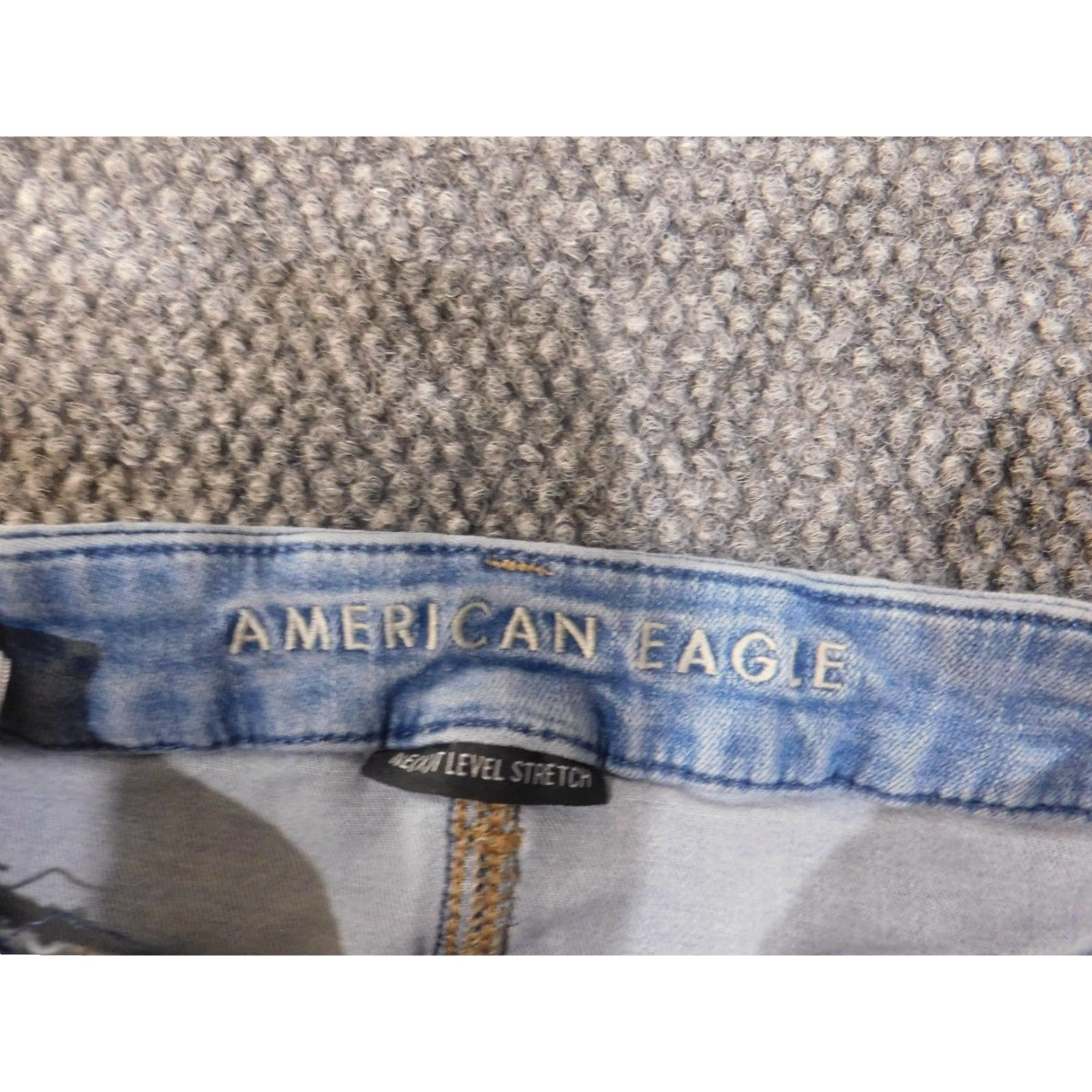 American Eagle Outfitters American Eagle Jeans Womens size 4 Jegging Denim Stretch Straight Rise Mid Regular Distressed Zipper Dark Blue Size 27" / US 4 / IT 40 - 3 Thumbnail