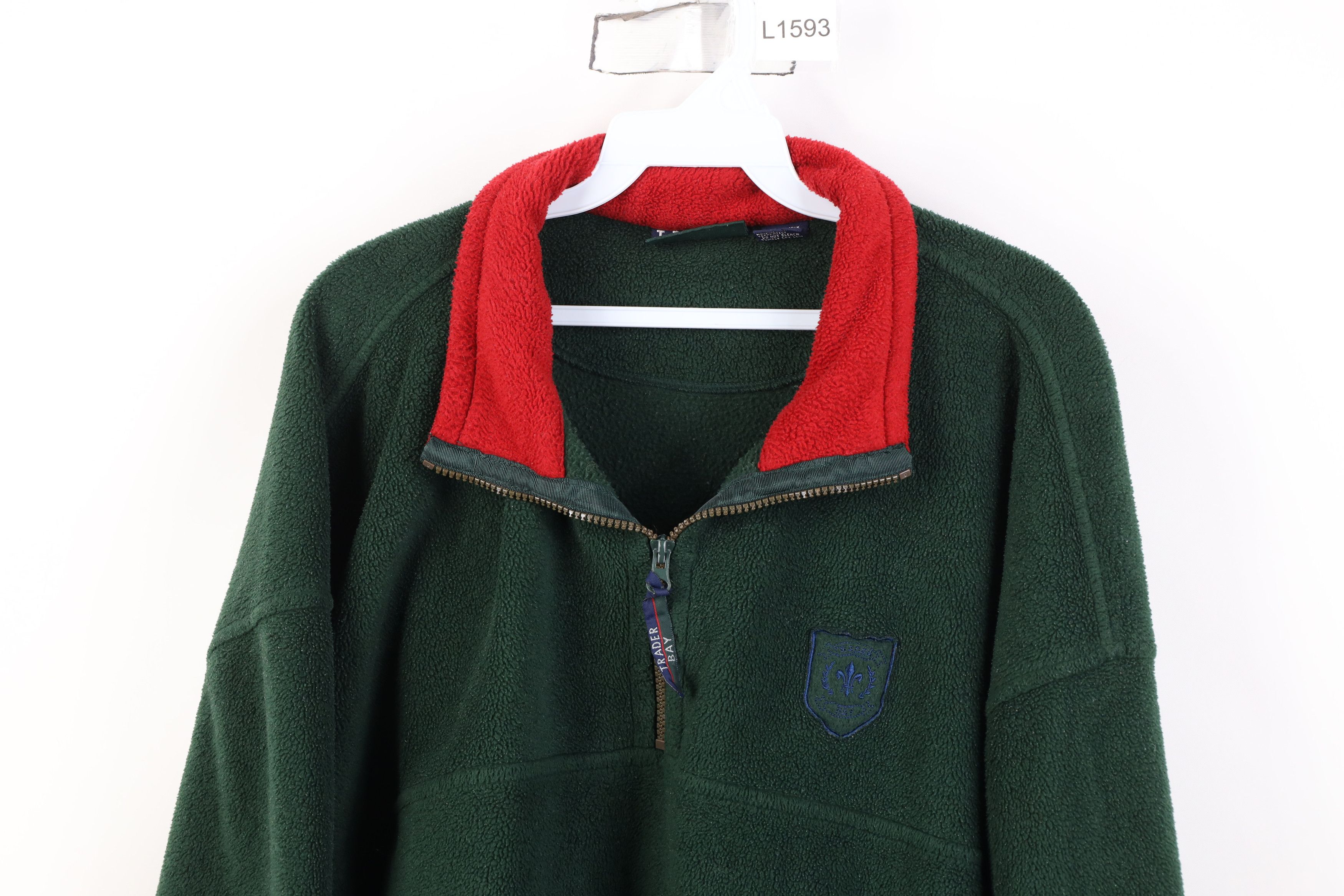 Vintage Vintage 90s Streetwear Fleece 1/4 Half Zip Pullover Sweater Size US XL / EU 56 / 4 - 2 Thumbnail