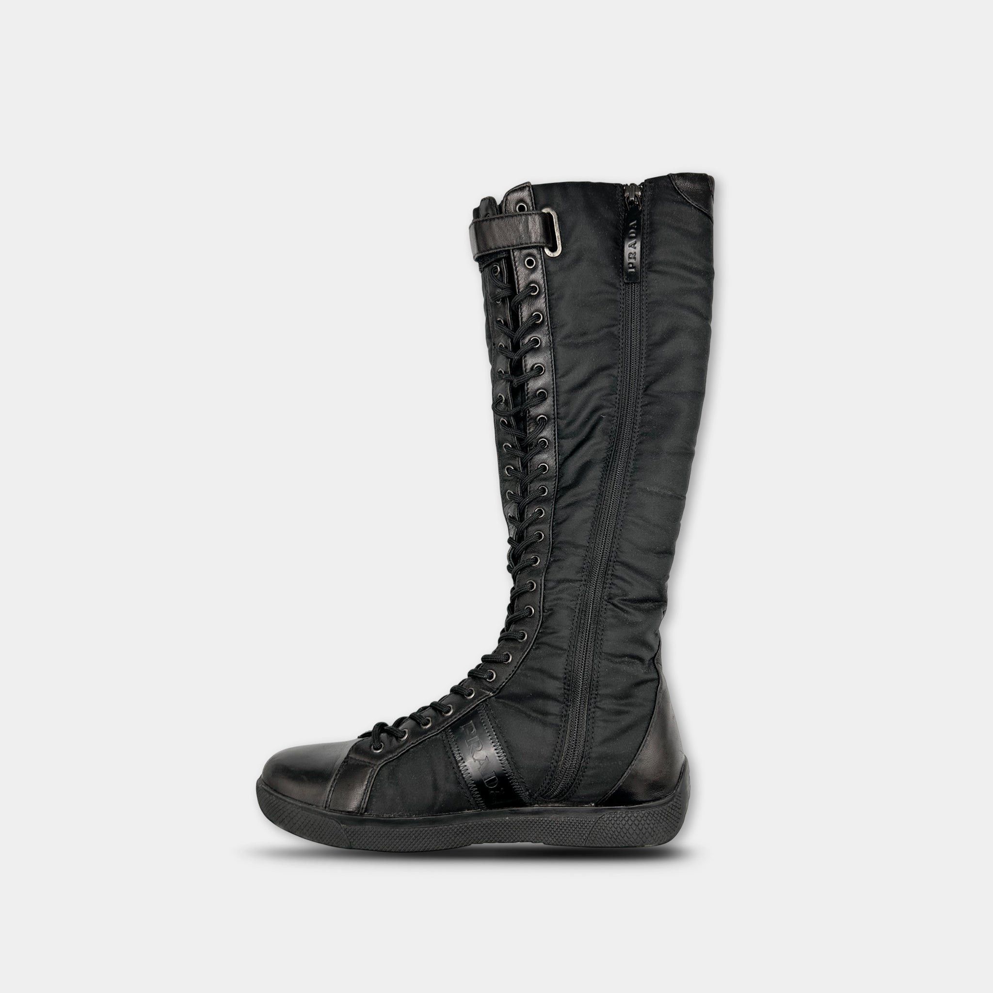 Prada Prada High Top Lace-up Sneakers Size US 37 - 4 Thumbnail
