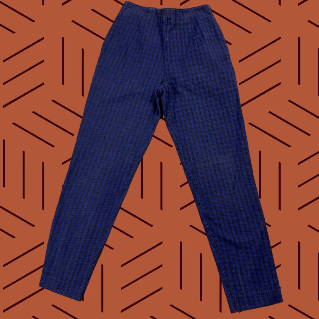 Vintage VINTAGE GENERRA COLLECTION PUNK MOD PANTS Pants Womens 7 Black/Blue 1980s Flat Front Inseam 28.5" Mid Rise GoGo Mod Look Womens Size 28" / US 6 / IT 42 - 1 Thumbnail