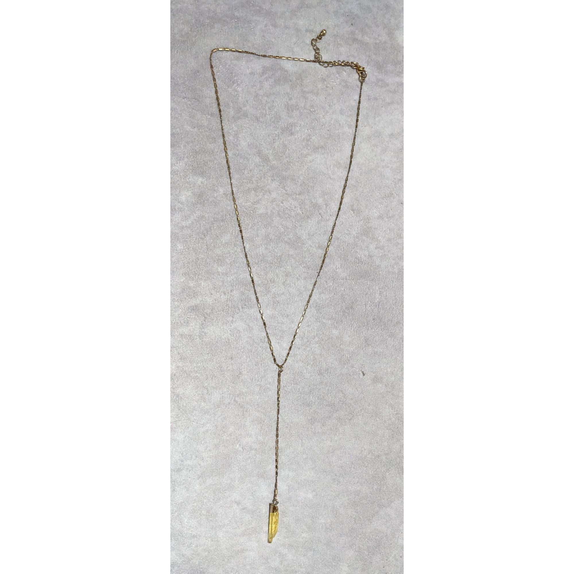 Other Yellow Crystal Pendant Gold Lariat Necklace Size ONE SIZE - 10 Thumbnail