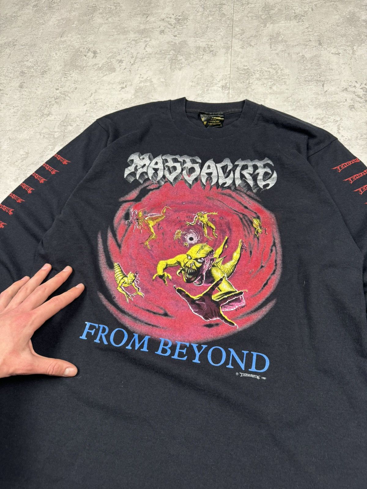 Band Tees RARE 1991 Massacre From Beyond Long Sleeve Size L Size US L / EU 52-54 / 3 - 6 Thumbnail