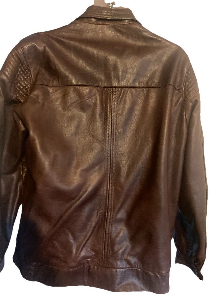 The Unbranded Brand 80s Brown leather bomber jacket L Made In England RARE Size US L / EU 52-54 / 3 - 2 Thumbnail