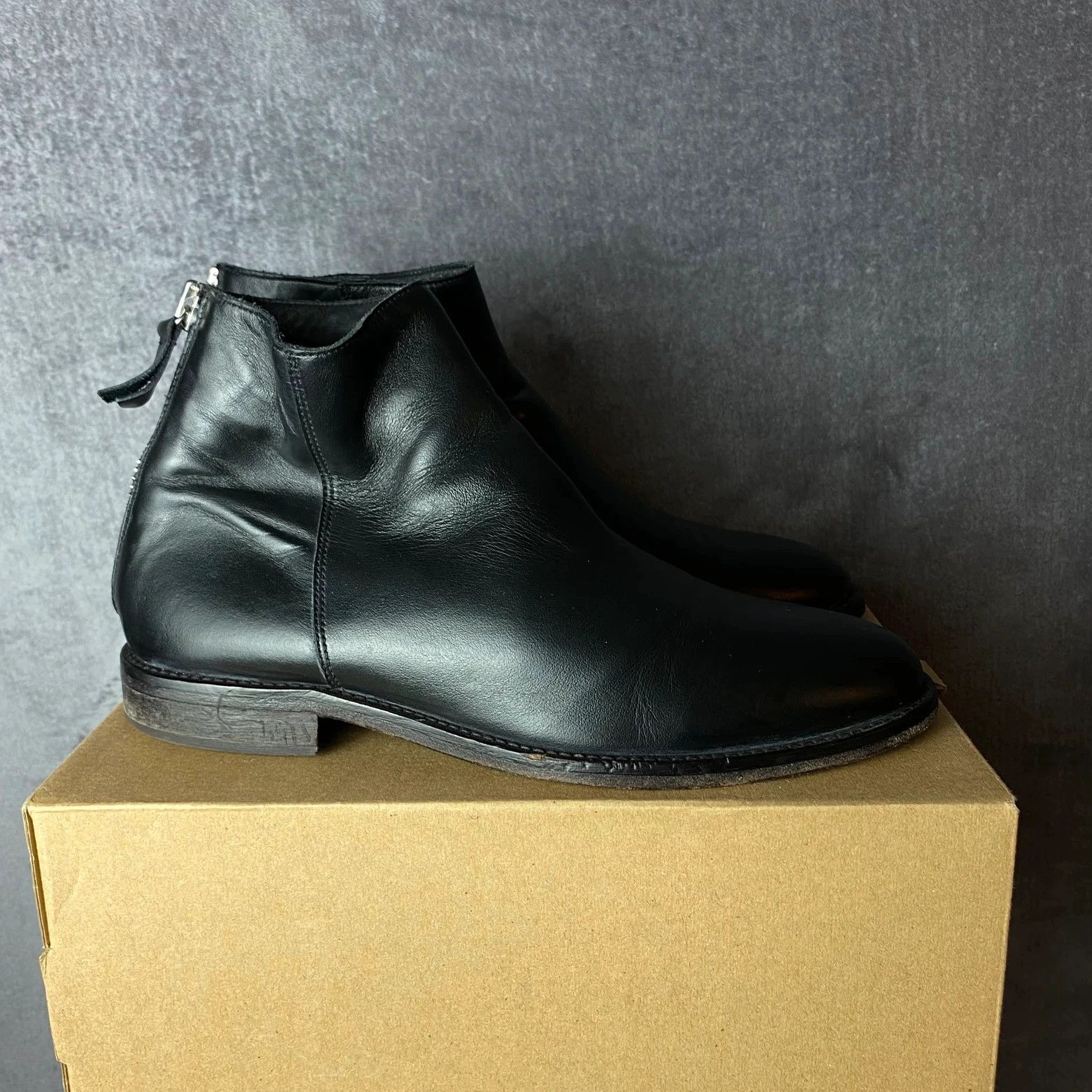Designer × MoMA Moma black leather zip boots Made in italy Size US 7 / EU 40 - 4 Thumbnail