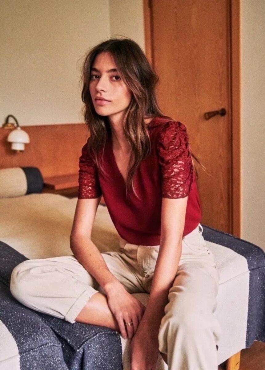 Other SEZANE Chlo Purple Blouse Shirt Size EU 36 Size S / US 4 / IT 40 - 1 Thumbnail