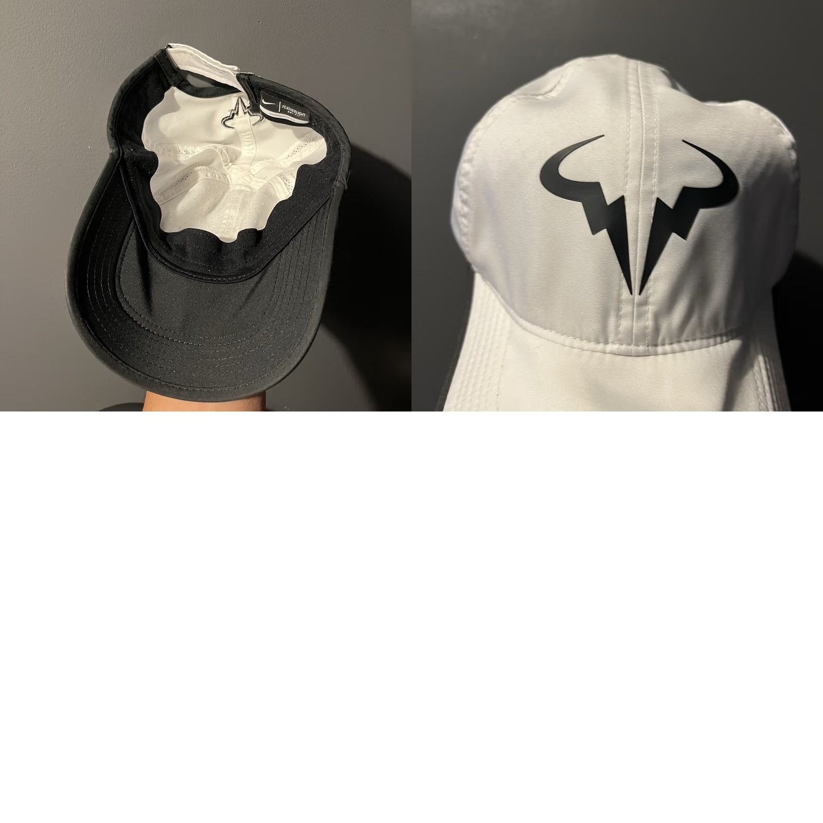 Nike Nike Hat Cap Rafa Nadal Strapback White Embroidered Featherlight Tennis Bull Strapback Adjustable One Size Men Sports Baseball Cap Hat Size ONE SIZE - 8 Thumbnail