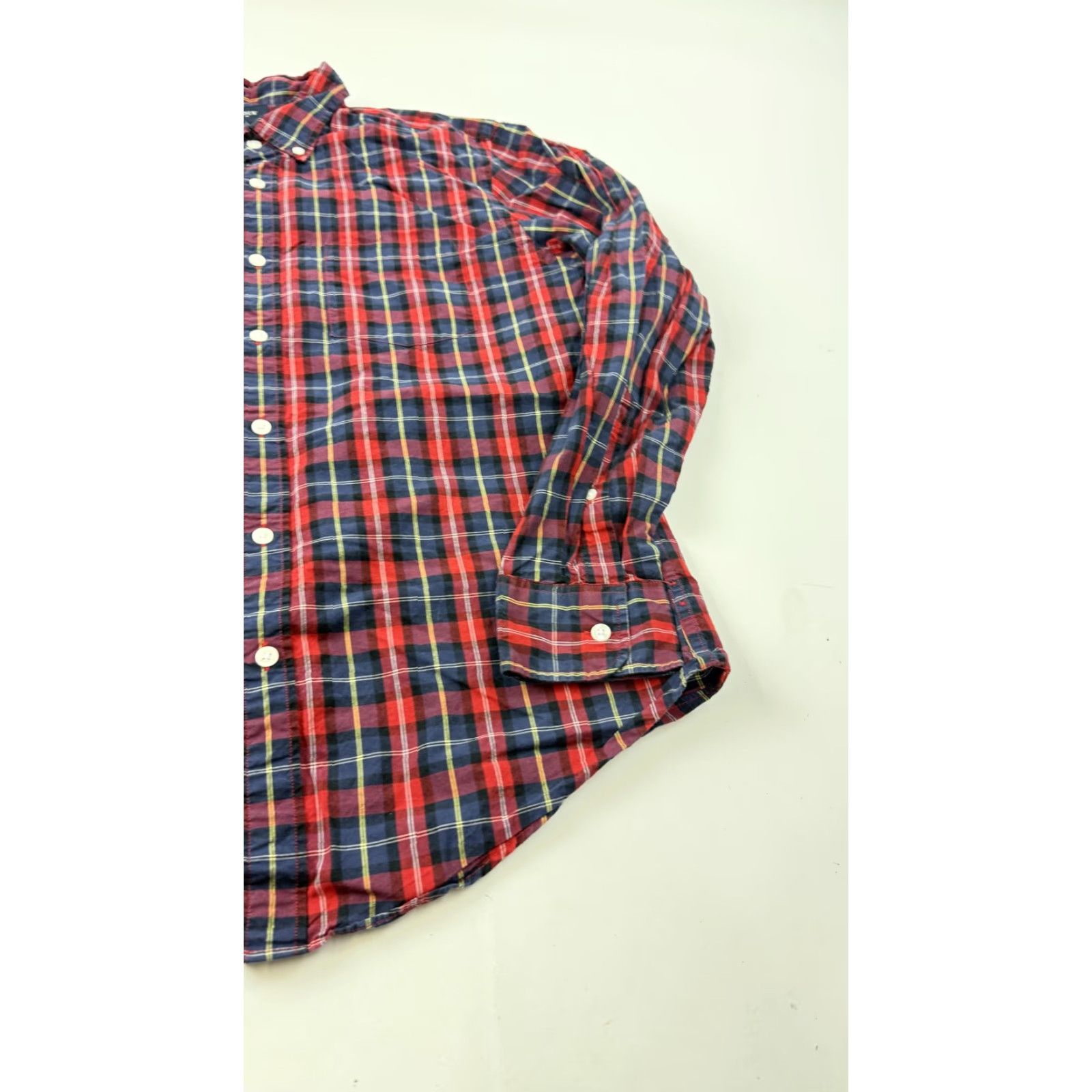 J.Crew J.Crew Shirt Mens Medium Red Navy Plaid Button-Down Long Sleeve Cotton Casual Size US M / EU 48-50 / 2 - 3 Thumbnail