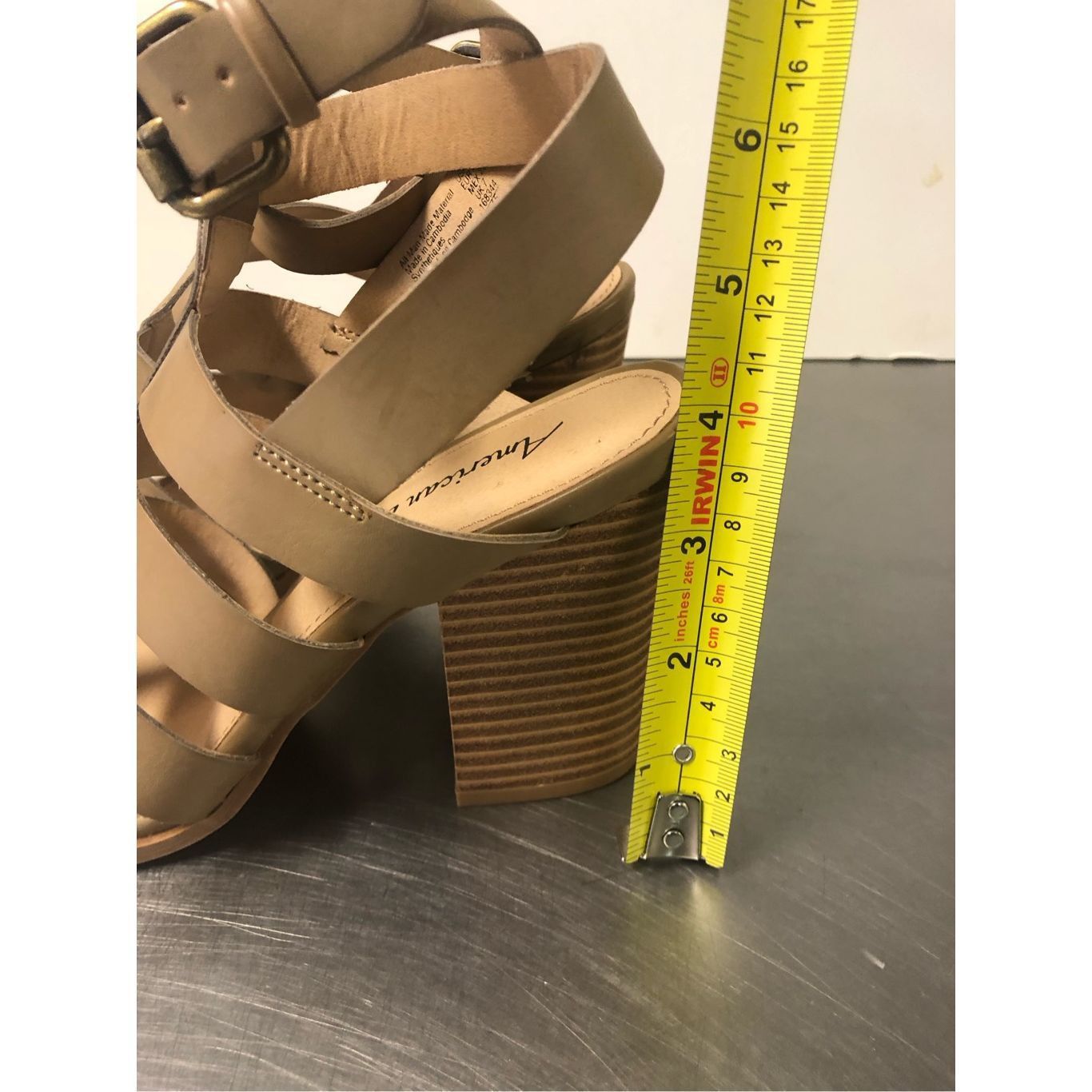 American Eagle Outfitters American Eagle Women’s Tan Open Toe Strappy Heels with Buckle Size 8.5 NWT Size US 8.5 / IT 38.5 - 10 Thumbnail