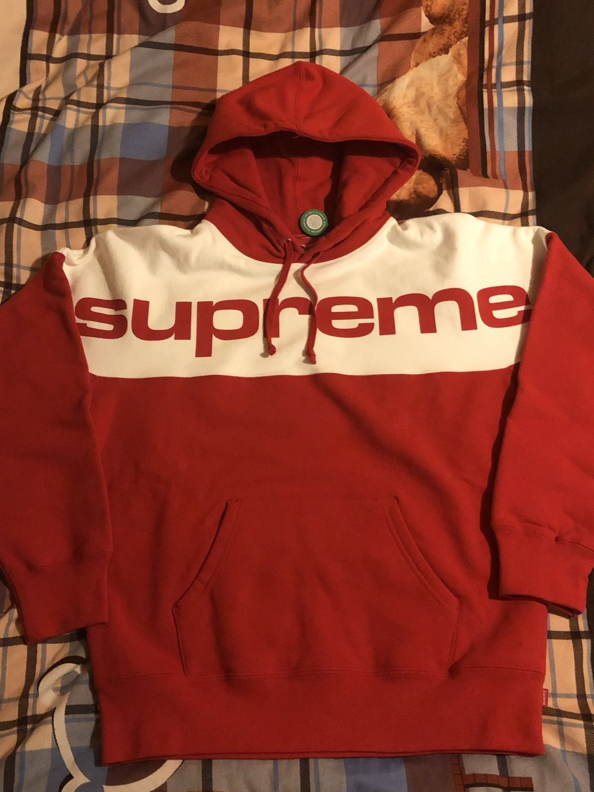 Supreme Supreme Blocked Hooded Sweatshirt Red M Size US M / EU 48-50 / 2 - 1 Thumbnail