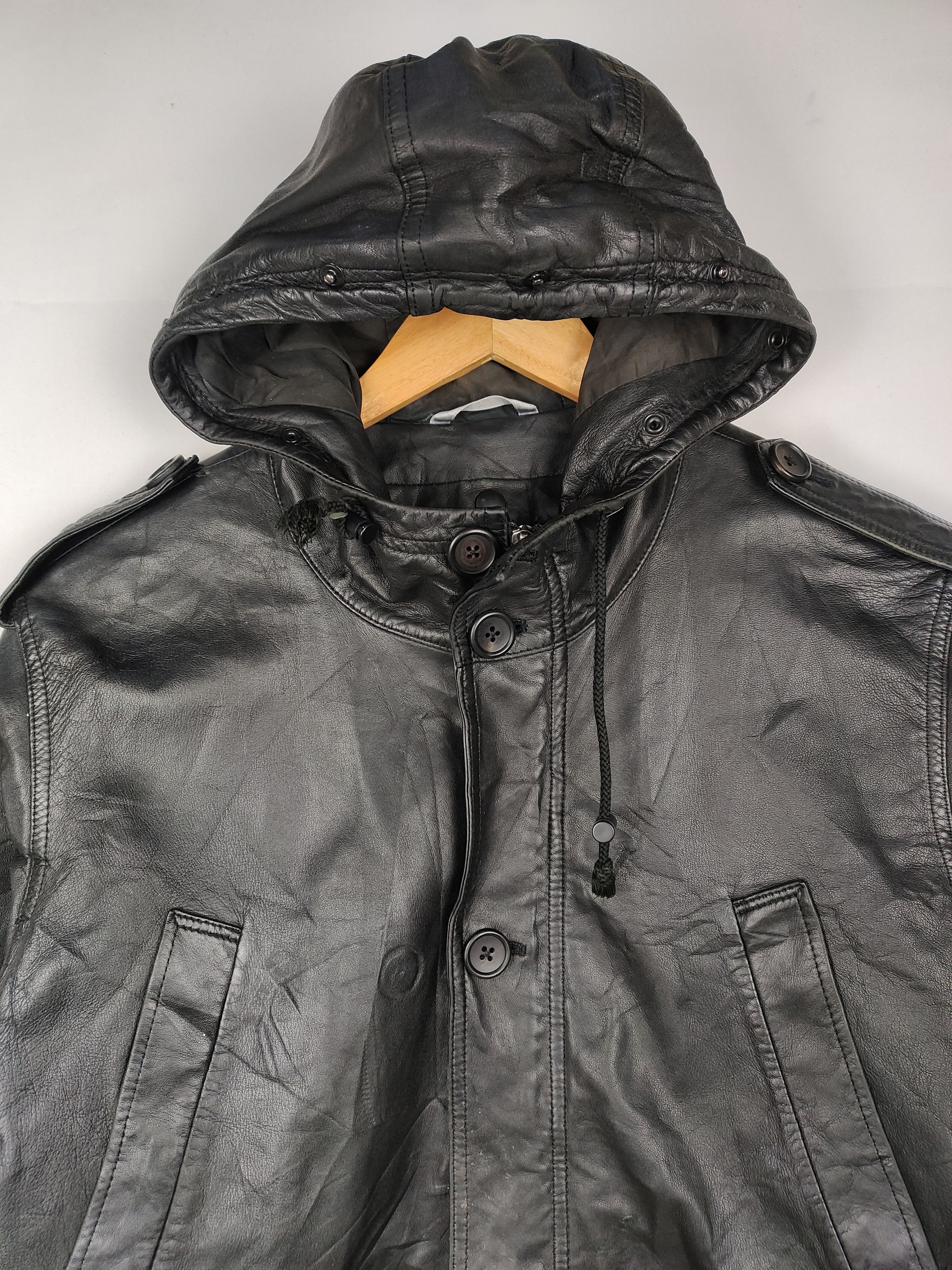 Paul Smith Paul Smith Hooded Leather Jacket Size US M / EU 48-50 / 2 - 2 Thumbnail