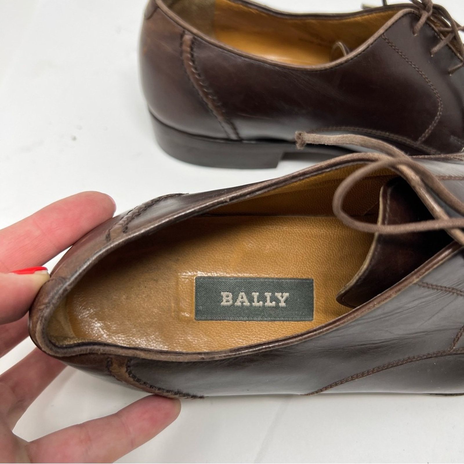 Bally Bally men’s brown leather square toe box Oxford shoes sz 7.5 Size US 7.5 / EU 40-41 - 6 Thumbnail