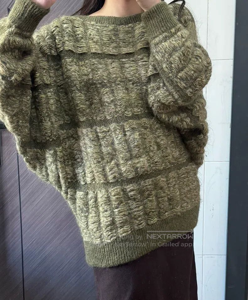 Issey Miyake Issey Miyake Army Green Knit Sweater Size M / US 6-8 / IT 42-44 - 2 Thumbnail