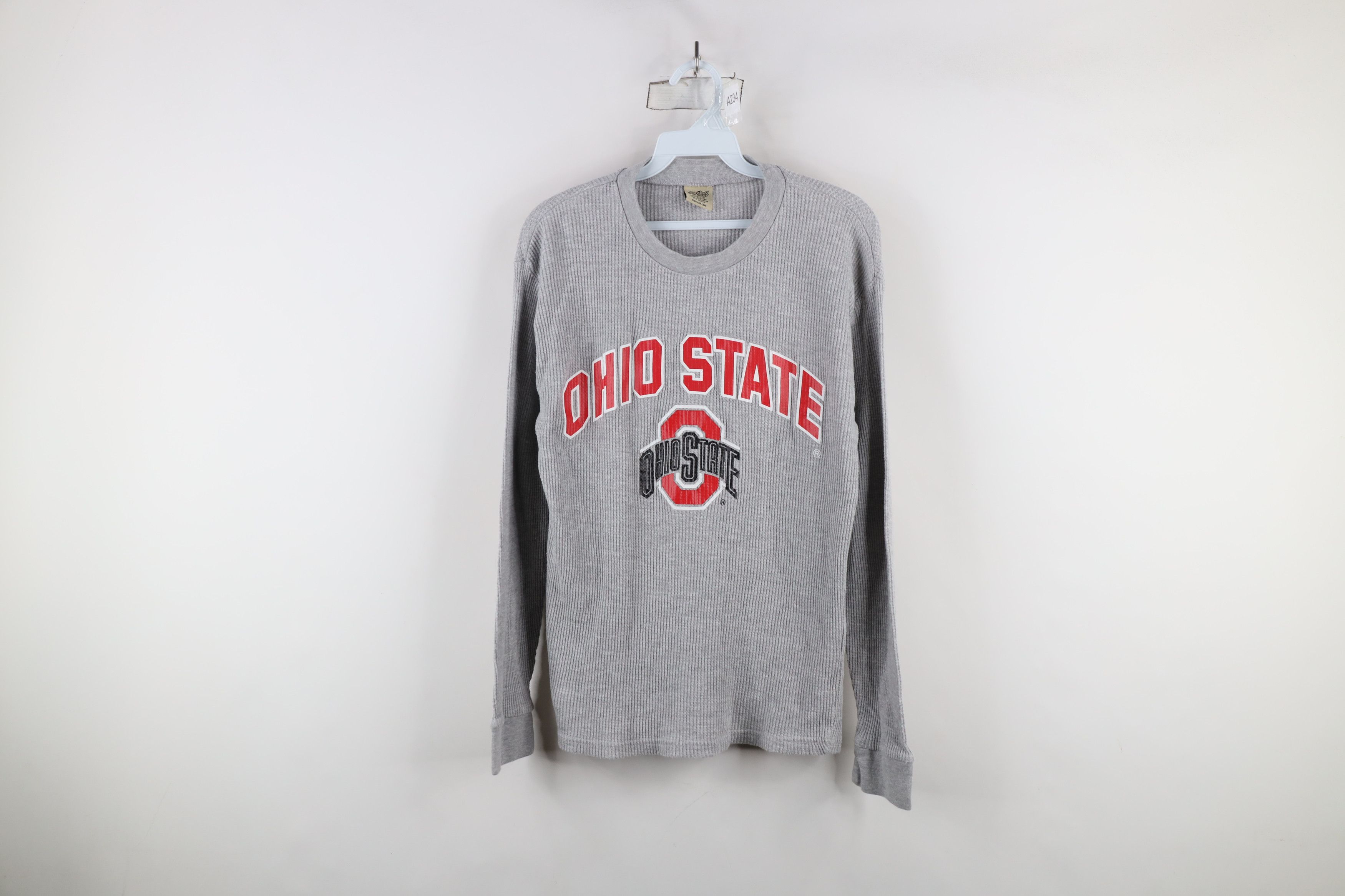 Vintage Vintage 90s University Waffle Knit Long Sleeve T-Shirt Size M / US 6-8 / IT 42-44 - 1 Thumbnail