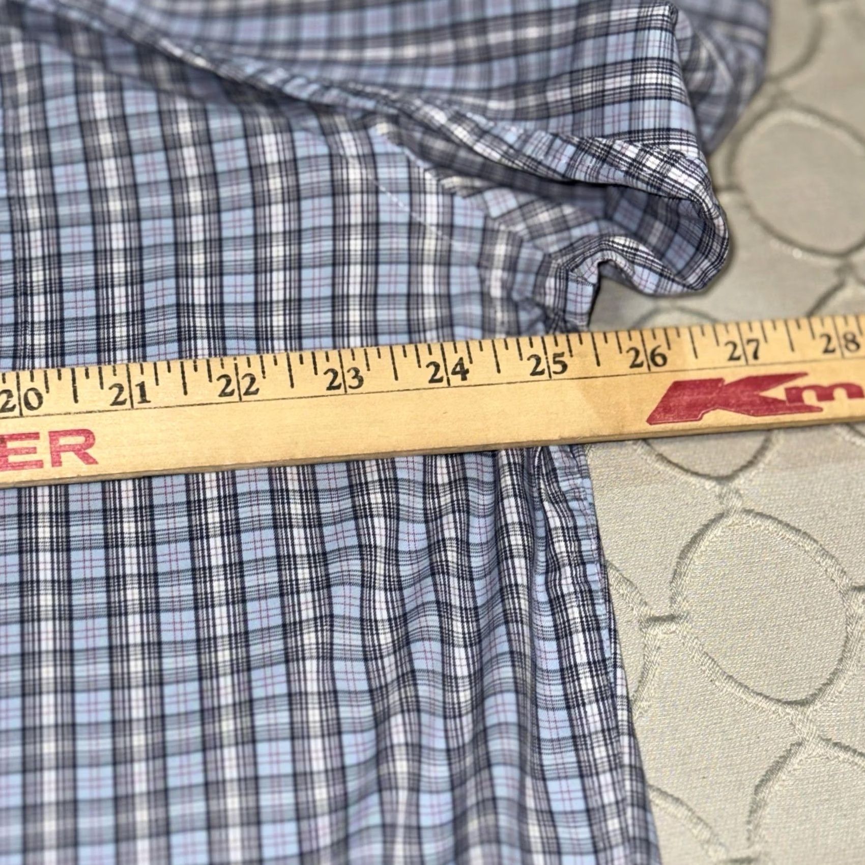 Peter Millar Peter Millar Shirt Mens XL Blue Gray Plaid Button Front Stretch Pocket Size US XL / EU 56 / 4 - 6 Thumbnail