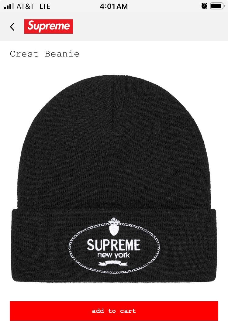 Supreme Supreme FW24 Acrylic Cuffed Crest Logo Beanie Black Size ONE SIZE - 1 Preview