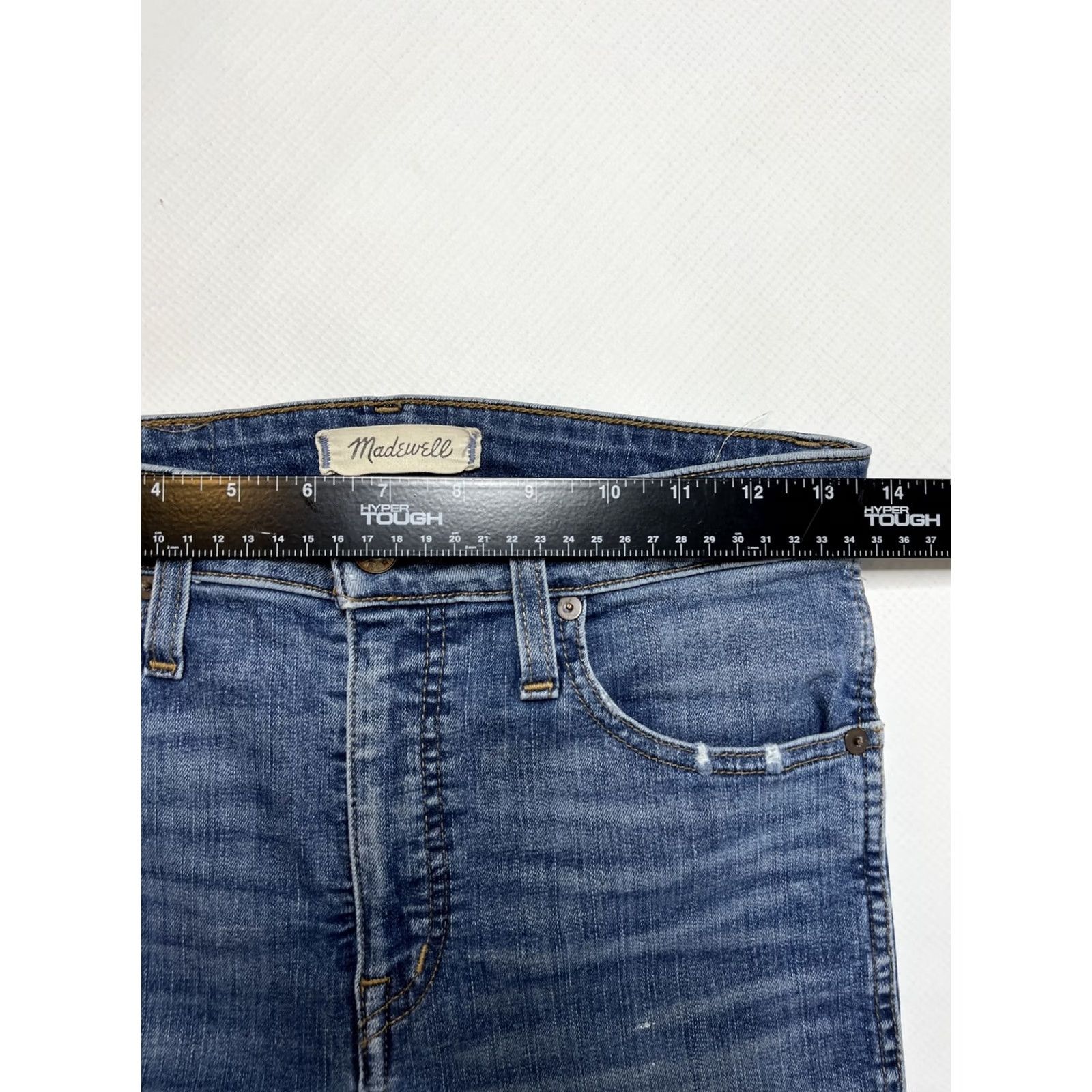 Madewell Madewell Curvy High Rise Skinny Jeans Size 27 Denim Blue Medium Wash 5-Pocket Distressed Belt Loops 25in Inseam Size 27" / US 4 / IT 40 - 5 Thumbnail