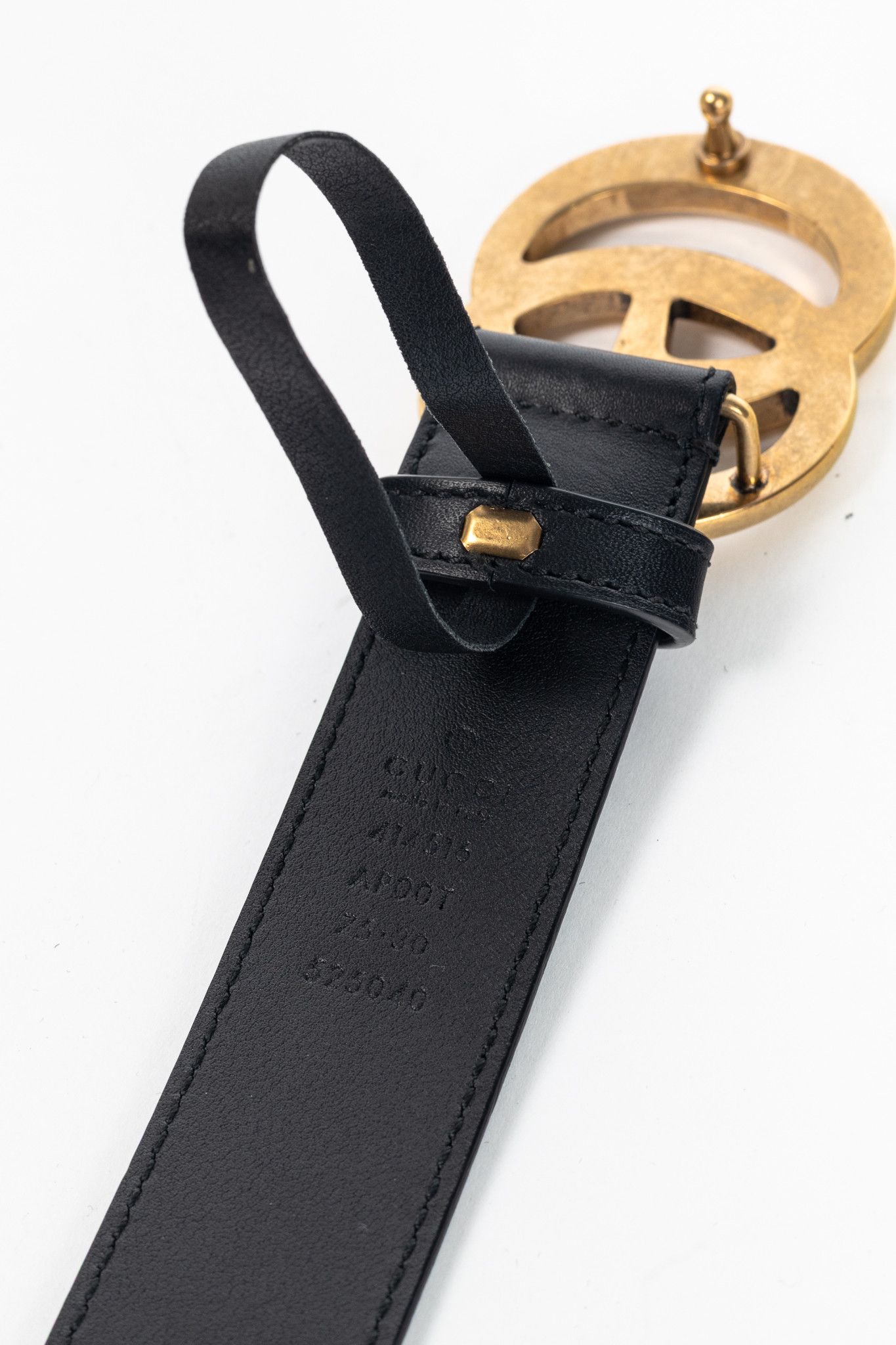 Gucci Gucci GG Marmont Black Leather Thin Belt Size 30 - 4 Thumbnail