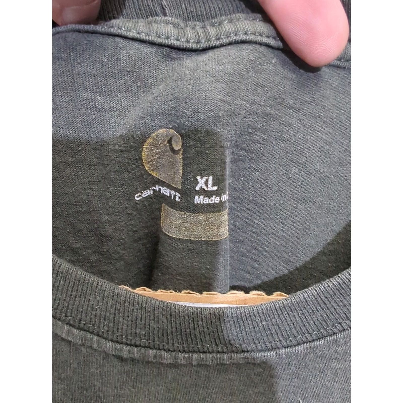 Carhartt Carhartt Mens XL Black Original Fit Short Sleeve T-Shirt Spell Out Logo Faded Size US XL / EU 56 / 4 - 2 Thumbnail