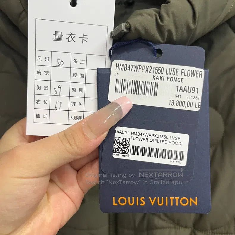 Louis Vuitton Louis Vuitton Green solid floral quilted hooded jacket Size US M / EU 48-50 / 2 - 2 Thumbnail