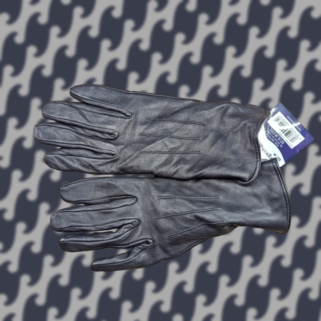 Vintage Genuine Leather Womens Gloves Size M Black Winter Lined Wool Blend Leather Glove Womens Gloves Mens? Size ONE SIZE - 1 Thumbnail