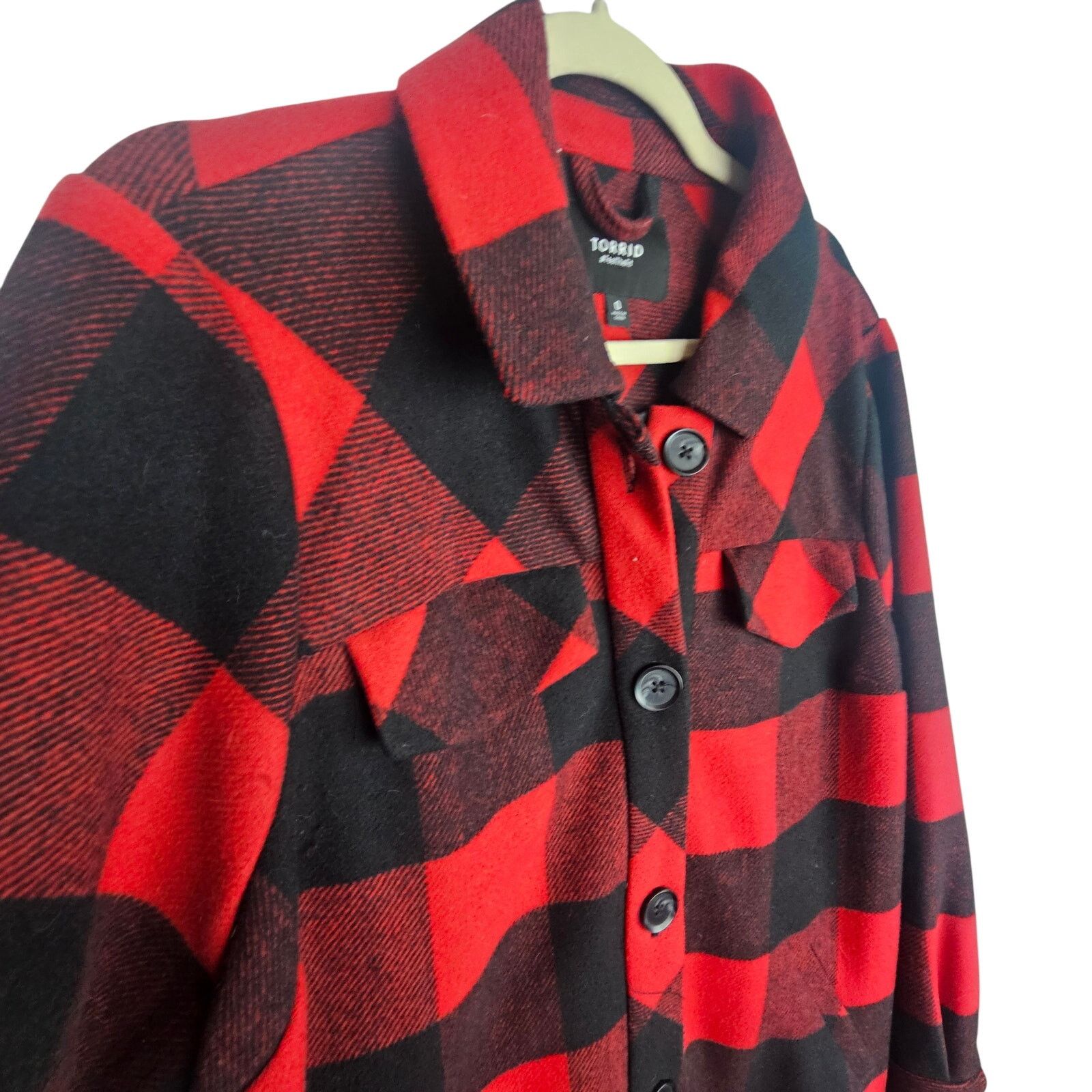 Torrid Torrid Womens Buffalo Plaid Wool Longline Shacket Size 0X Size XL / US 12-14 / IT 48-50 - 6 Thumbnail