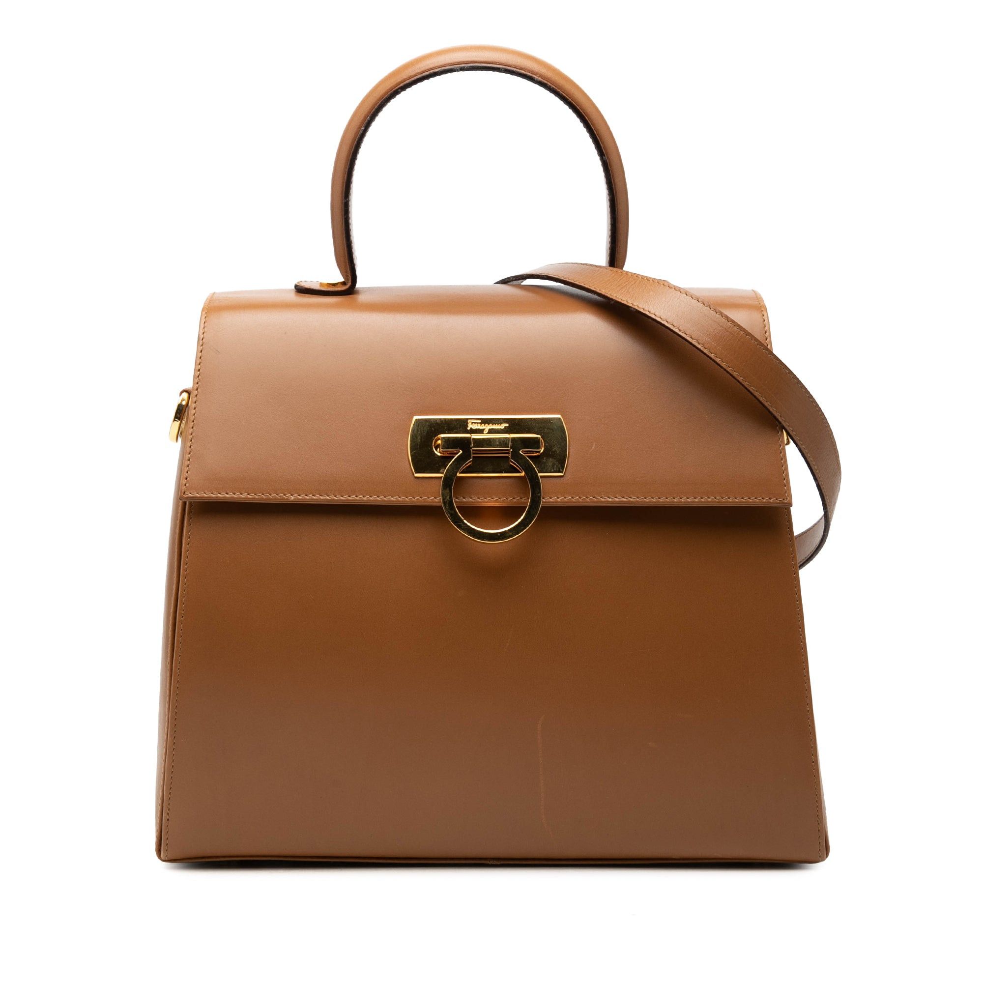 Salvatore Ferragamo Small Leather Gancini Iconic Top Handle Bag Size ONE SIZE - 1 Thumbnail