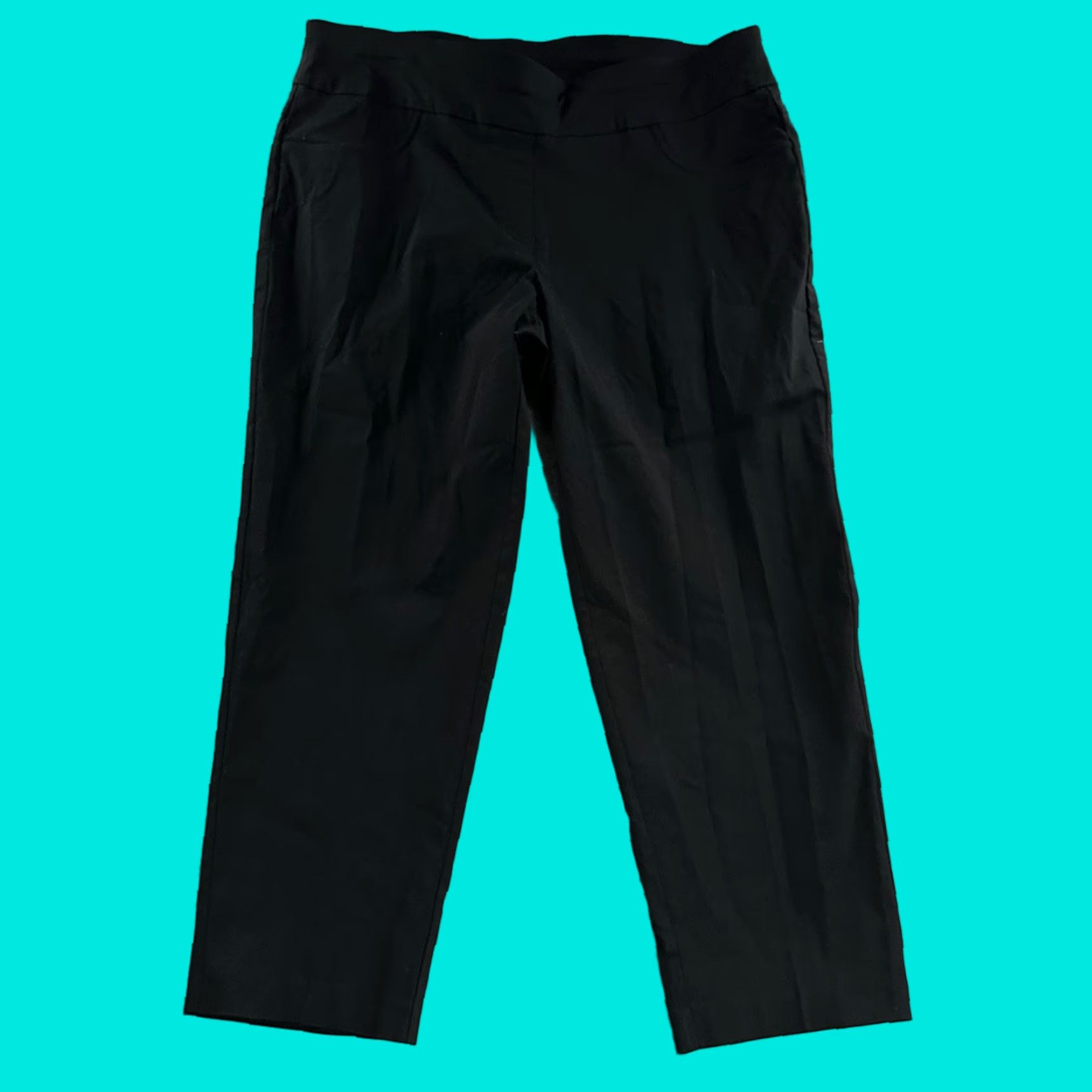 Vintage Ruby Rd Womens Pants Black 22W Slimming Contour Waistband Rayon Blend Size 40" / US 18 - 1 Thumbnail