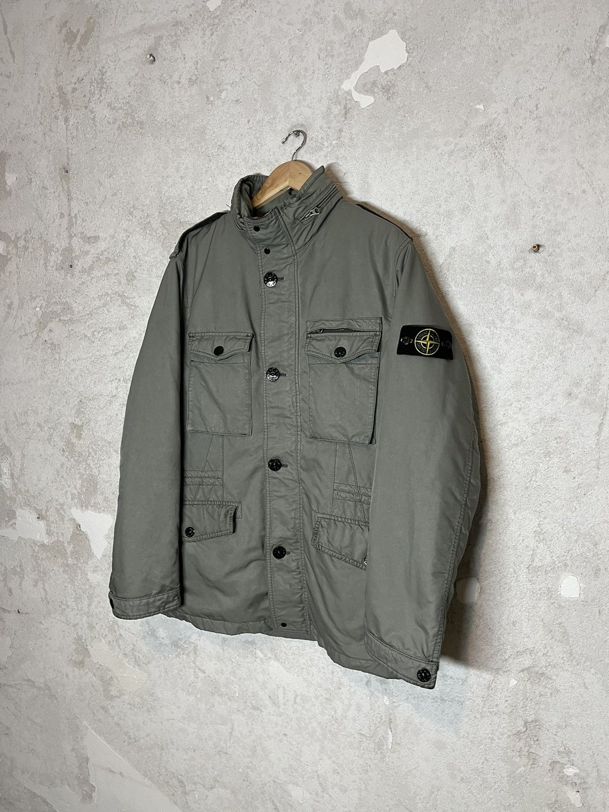 image of Stone Island David-Tc Blokecore Soccer Winter Jacket XL in Green, Men's