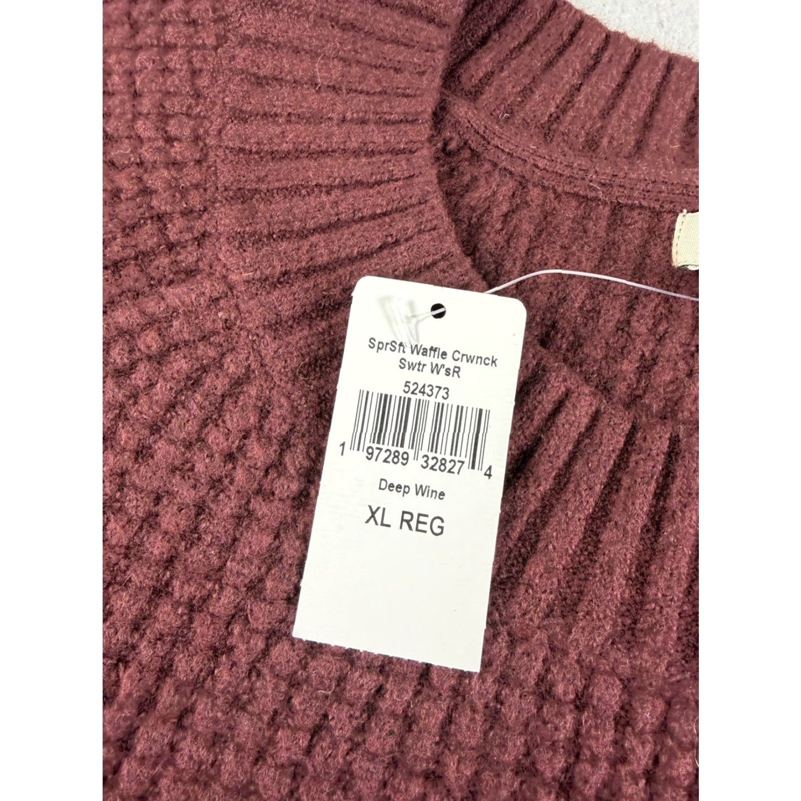Vintage LL Bean Sweater Women’s XL Wind Red Supersoft Waffle Crewneck Knit Cotton Pullover Long Sleeve Logo Classic Size XL / US 12-14 / IT 48-50 - 3 Thumbnail
