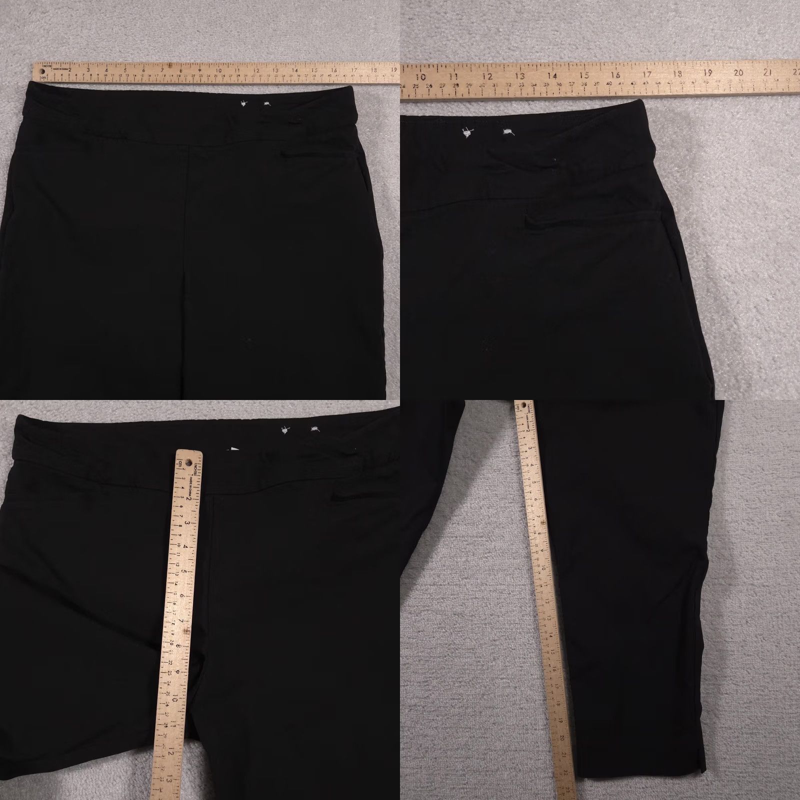Vintage Chico's Pants Womens 14R Black Stretch Pull On Ankle Career Cropped Office Pants Size 36" / US 14 / IT 50 - 8 Thumbnail