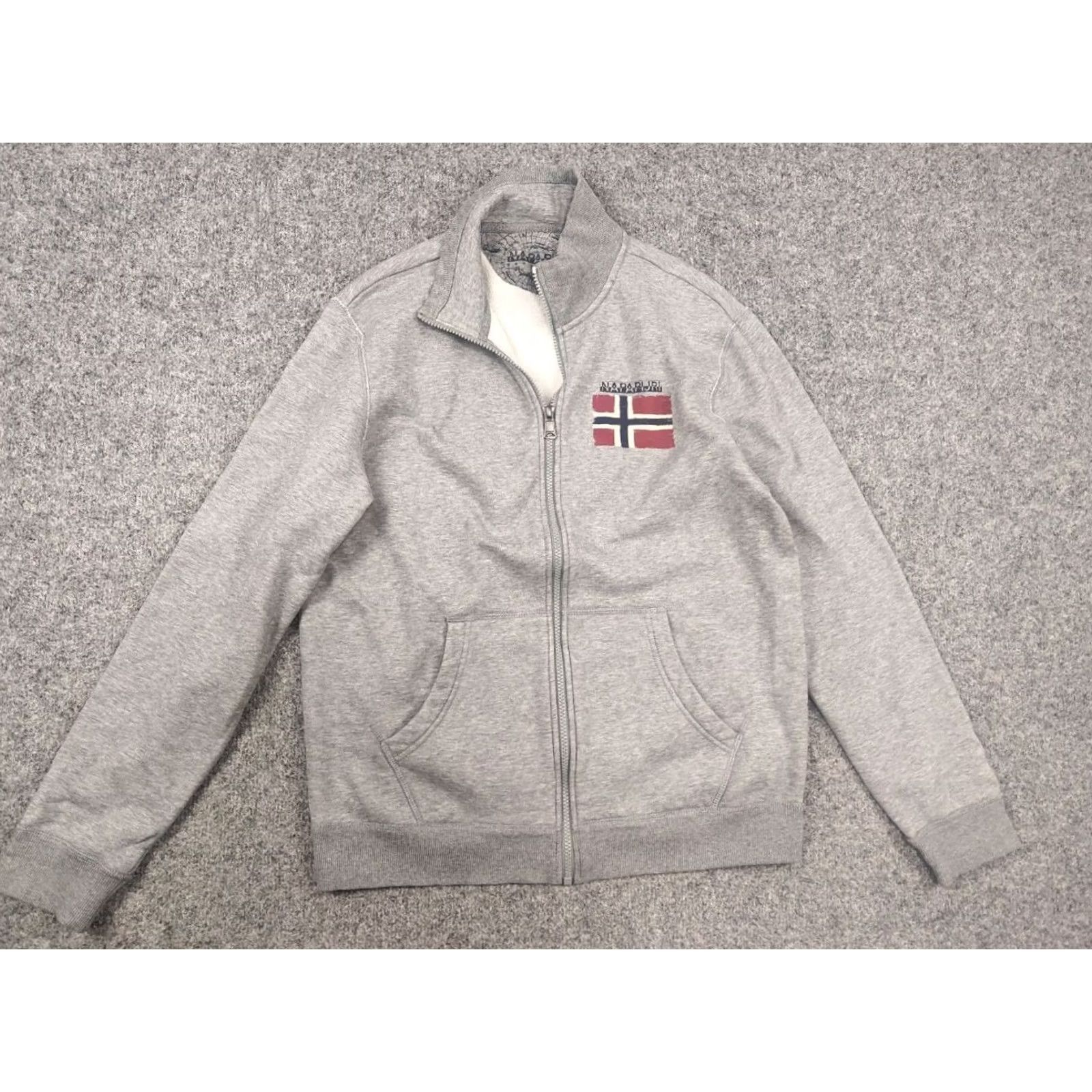 Napapijri Napapijri Balys Full Gray Big Logo Full Zip up Cotton Pullover Sweatshirt M Mens Gray Logo 90s Designer Size US M / EU 48-50 / 2 - 4 Thumbnail