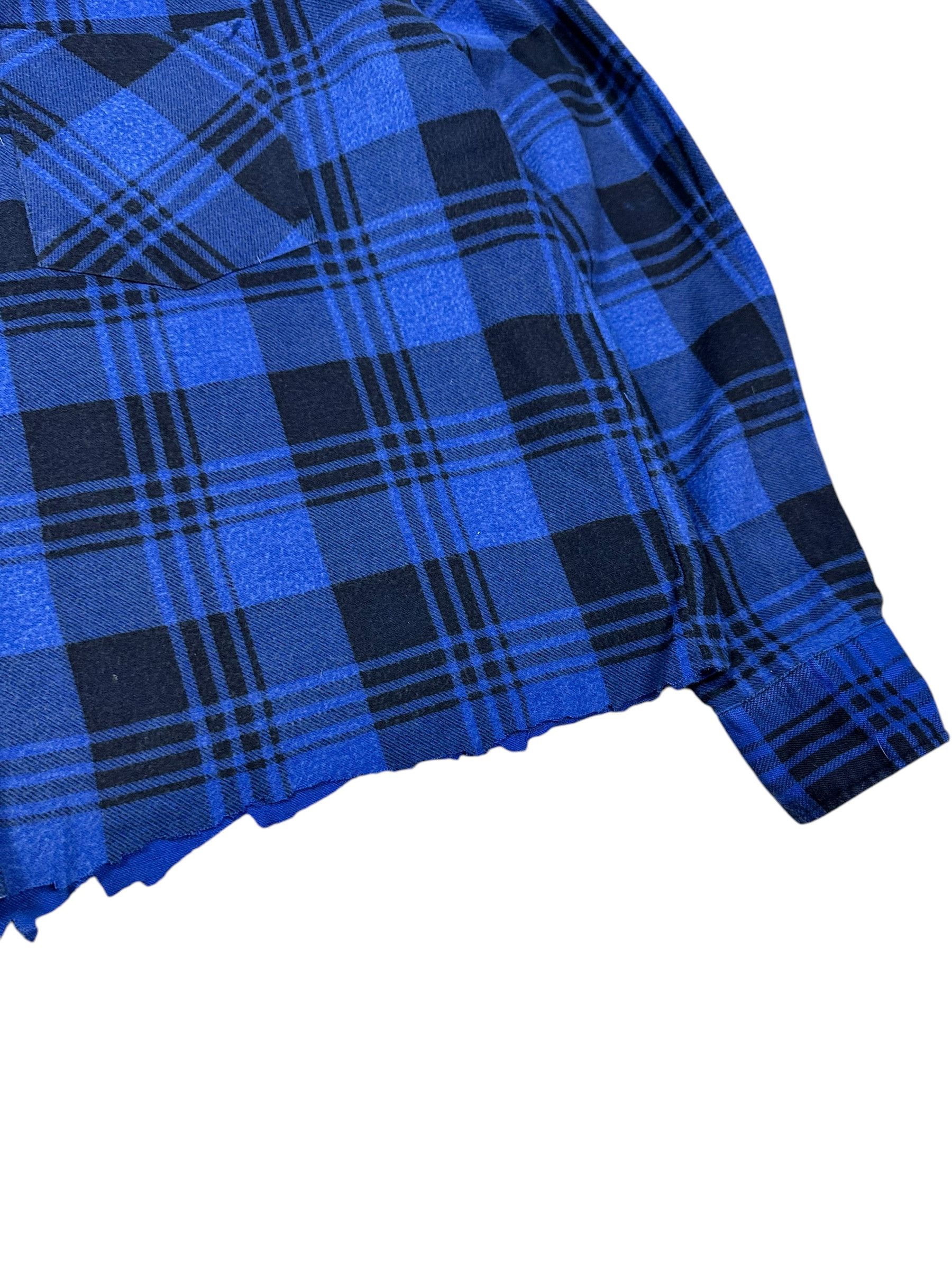 Japanese Brand × Vintage Vintage y2k Blue Flannel Cropped Button Up Shirt Size US L / EU 52-54 / 3 - 4 Thumbnail