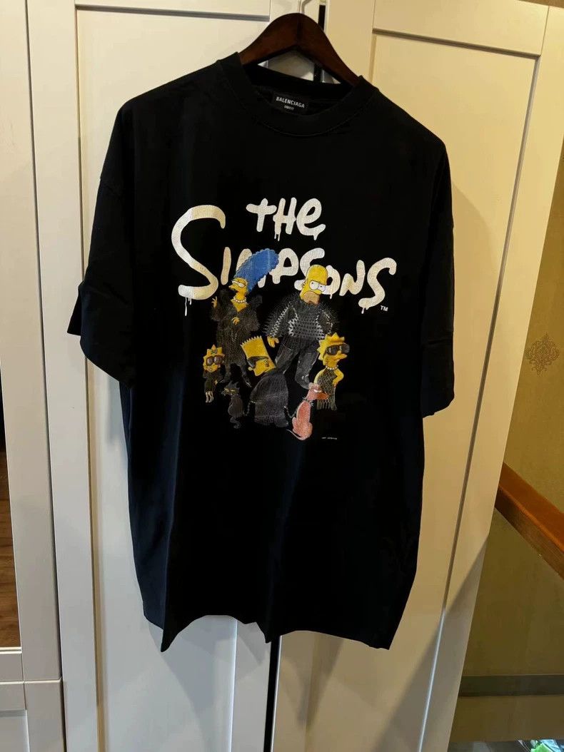 Balenciaga The Simpsons Distressed Print Tee - dmc