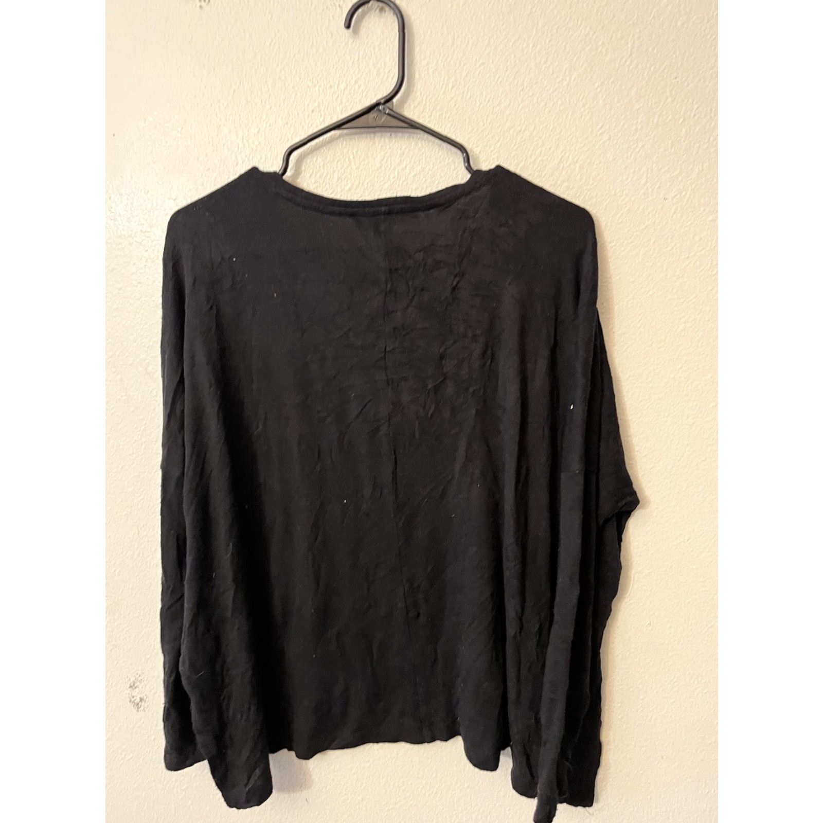 Loft LOFT Women’s Long Sleeve V-Neck Tee XS Black Casual Lightweight Sweater Relaxed Fit Size XS / US 0-2 / IT 36-38 - 3 Thumbnail