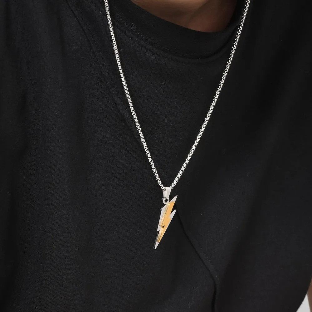 Vintage Lightning Stainless Steel Necklace Size ONE SIZE - 4 Thumbnail