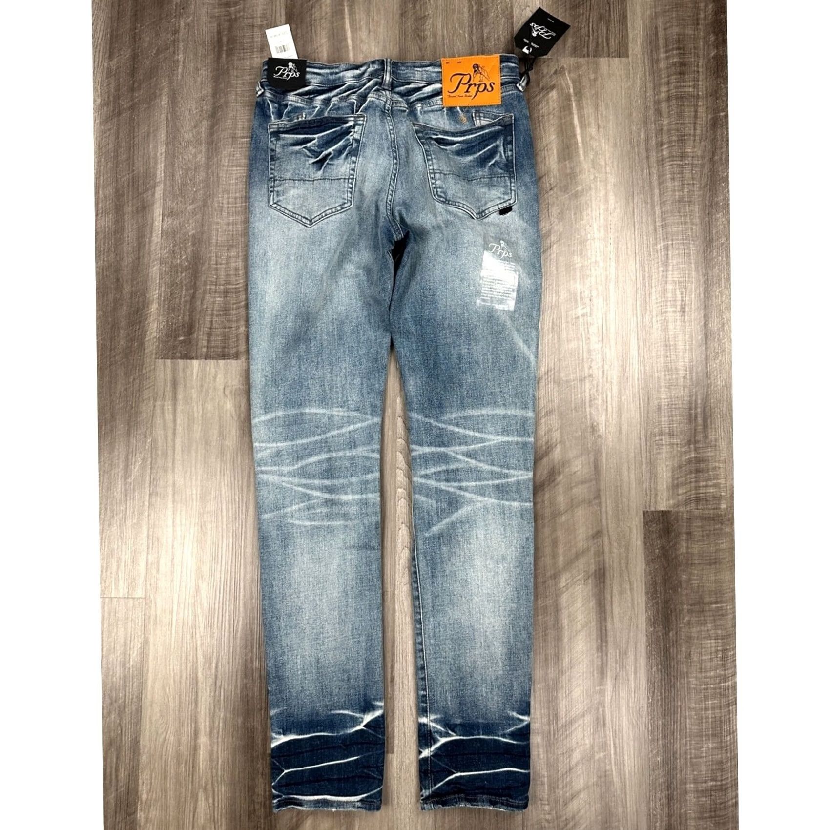 Prps PRPS Le Sabre Slim Tapered Light Wash Jeans 30 Men Regular 34 Inseam Blue 100% Cotton Tapered NWT Size US 30 / EU 46 - 2 Thumbnail