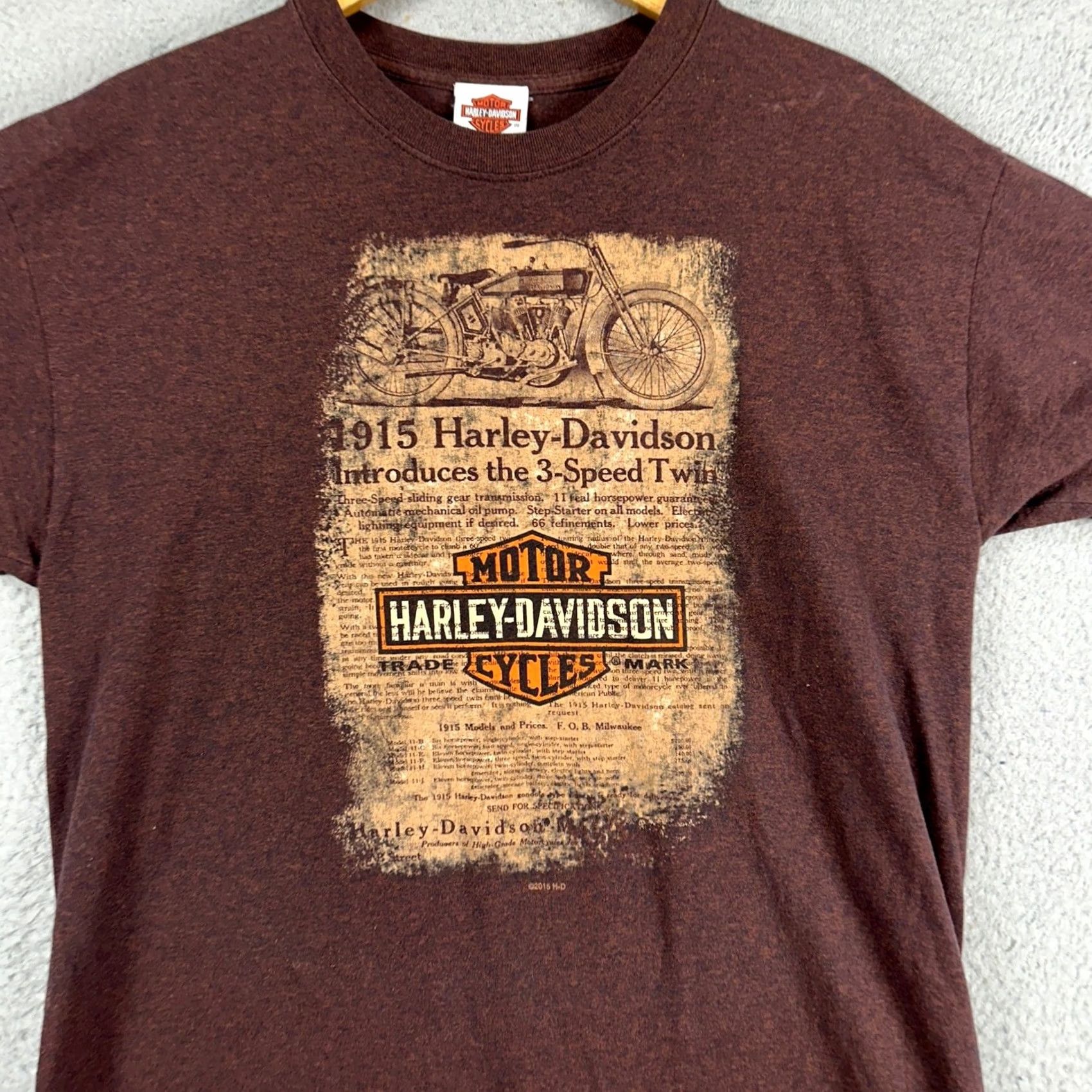 Harley Davidson Harley-Davidson Adult Mens Brown T-Shirt Large Graphic Print Smokey Mountain Tee Size US L / EU 52-54 / 3 - 2 Thumbnail