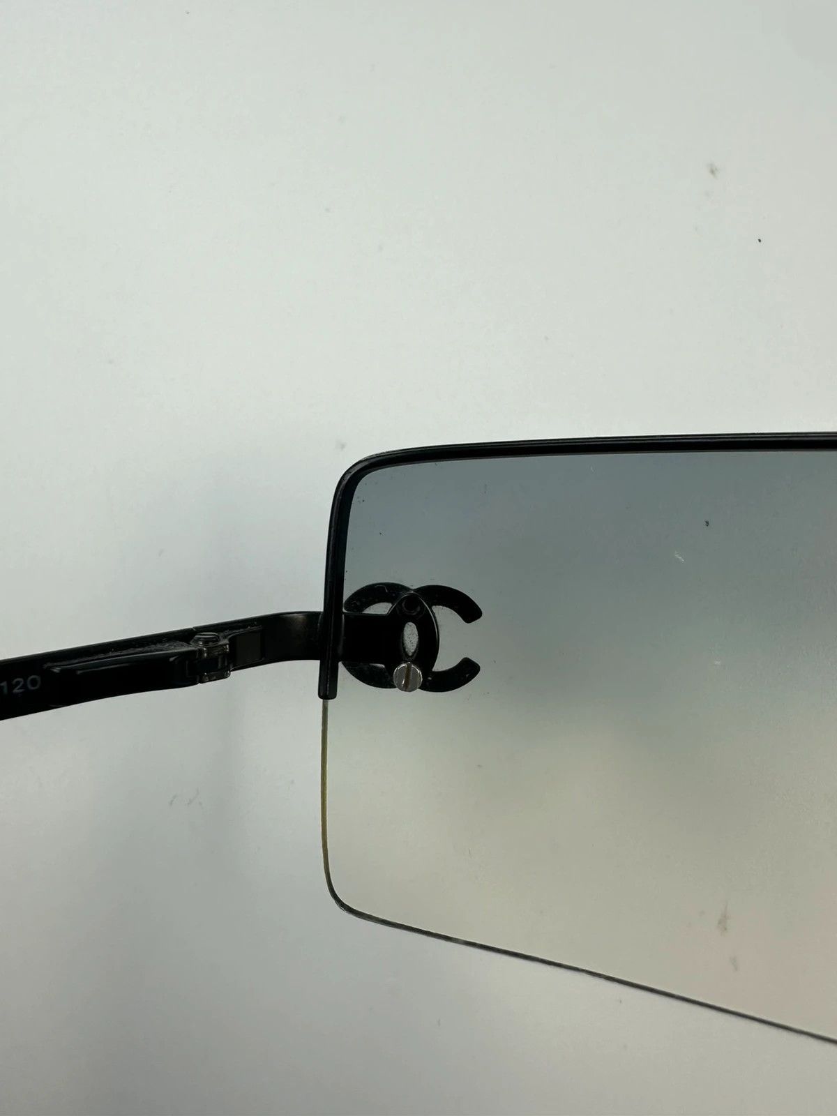 Chanel Chanel Black & White Square Frame Sunglasses Rimless Strass Size ONE SIZE - 11 Thumbnail