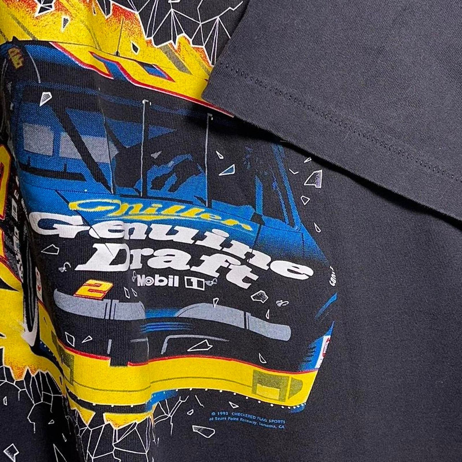 NASCAR Vintage 1993 rusty wallace miller nascar racing shirt Size US L / EU 52-54 / 3 - 3 Thumbnail
