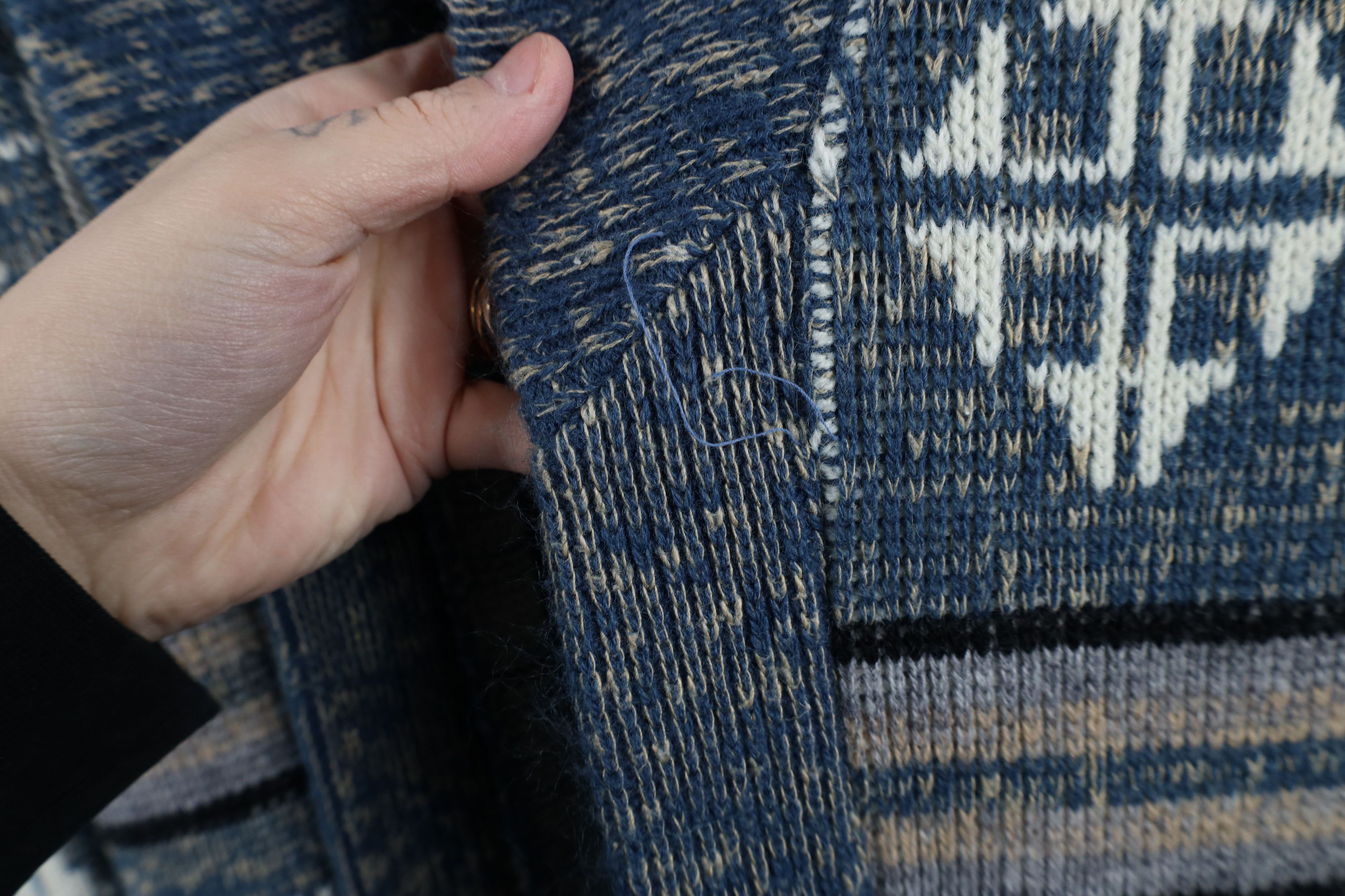 Vintage Vintage 70s Fair Isle Open Front Shawl Cardigan Sweater USA Size US XL / EU 56 / 4 - 5 Thumbnail