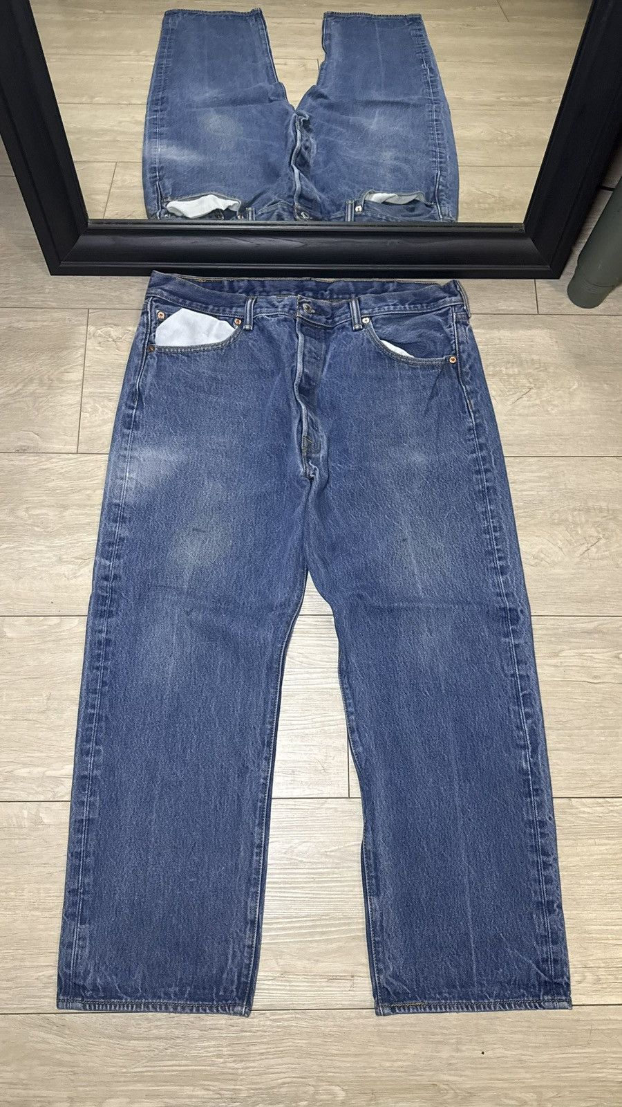 Levi's Vintage 1990s Levi’s 501 XX 40 x 30 Dark Acid Wash Denim Size US 38 / EU 54 - 2 Thumbnail