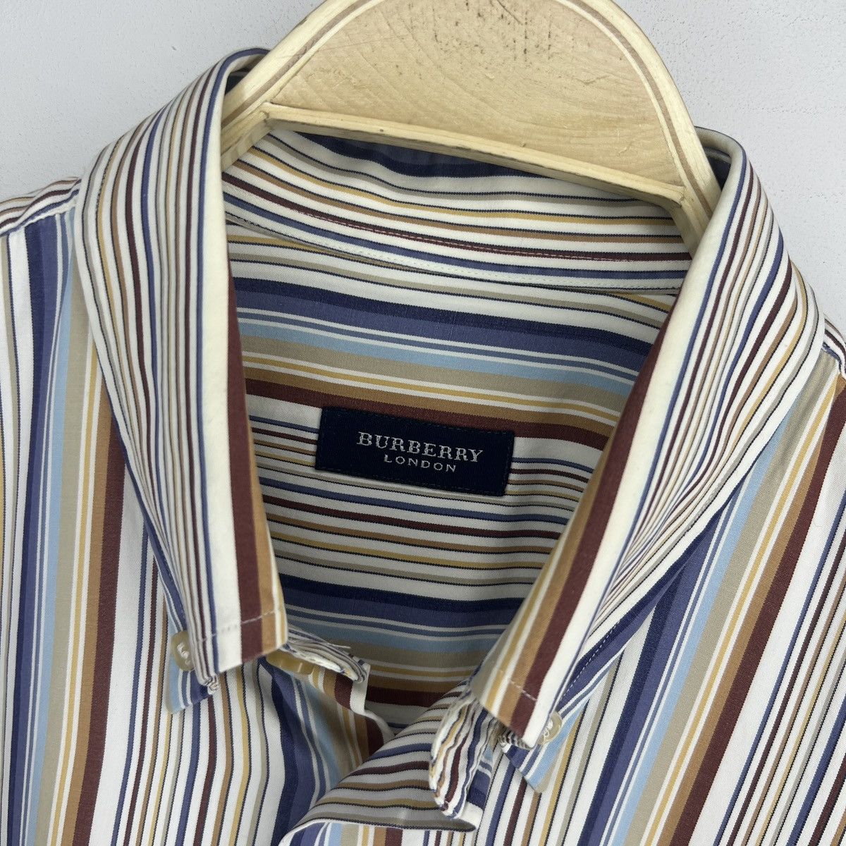 Burberry × Designer Burberry Shirt Button Up Striped Pattern Print Multicolour Size US L / EU 52-54 / 3 - 6 Thumbnail