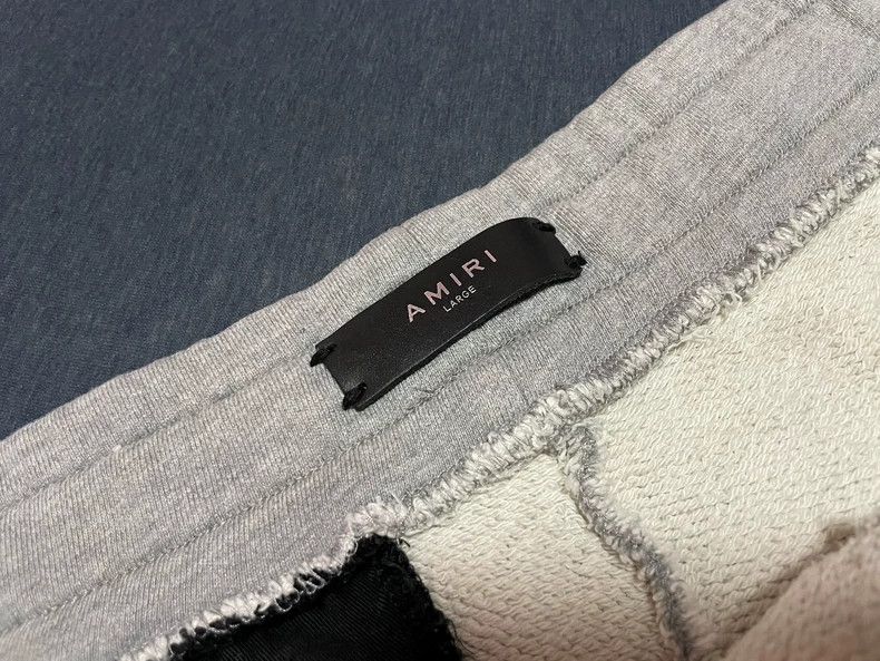 Amiri Amiri size L Grey Hole Patch Leather Sports Pants Sweatpant Size US 30 / EU 46 - 7 Thumbnail